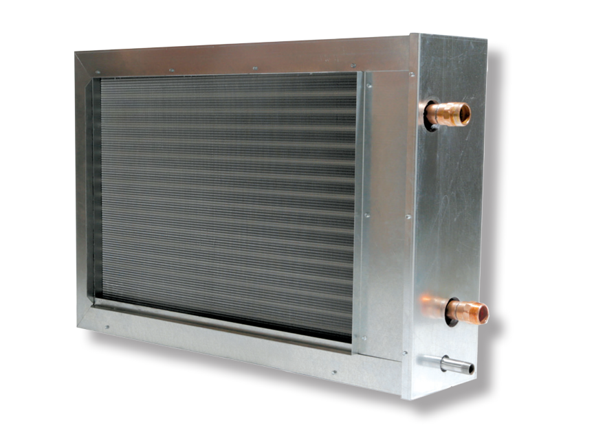 Insulated cased coil unit with galvanized housing and copper connections